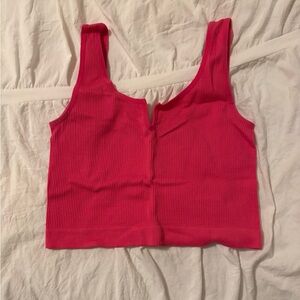 Women's Pink Ribbed Tank Top